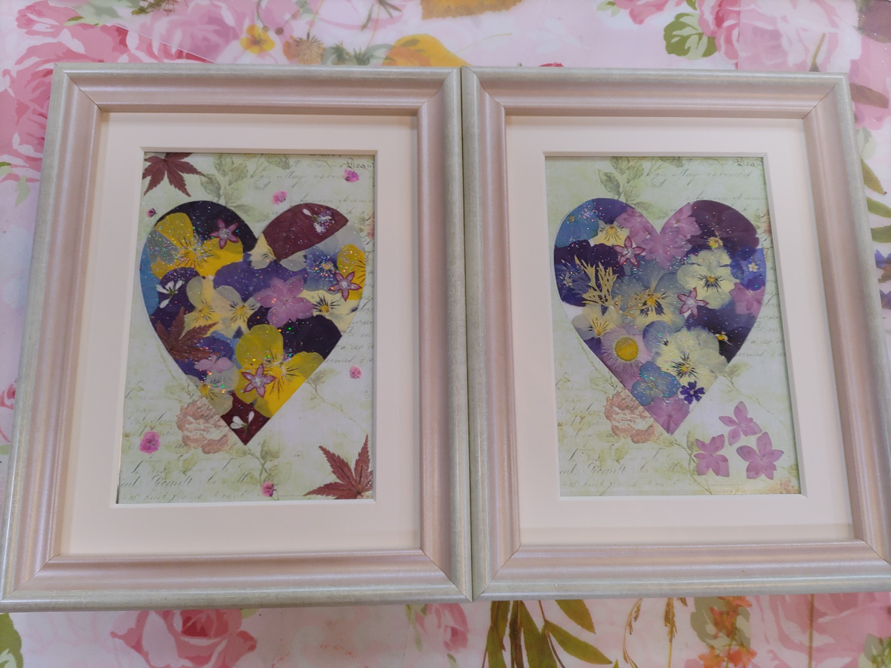 団体様お楽しみコース｜5名～30名様】ボタニカル台紙押し花アート額