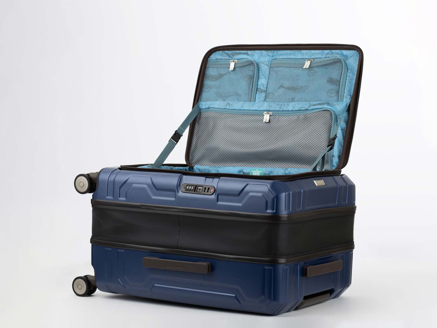 拡張機能付きフロントオープンスーツケース「5525 BLUE WHALE