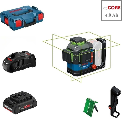 Bosch GLL 18V-120-33 CG Yeşil Tek Akülü 4 Ah Lazer Hizalama