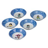 伊野正峰 日本の伝統工芸品【九谷焼】 3号小鉢揃 古九谷絵変り (K9-214