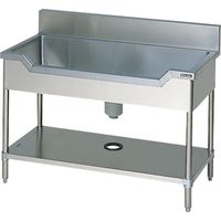 マルゼン 二槽シンク1300×750×800(ホース付) BS2-137 1台 136-2468