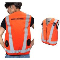 7.4V 高視認性 安全空調ベスト(R)(フルハーネス対応)服のみ オレンジ