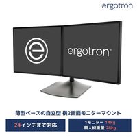 エルゴトロン DS100 モニタースタンド デュアル 横型 ブラック 24