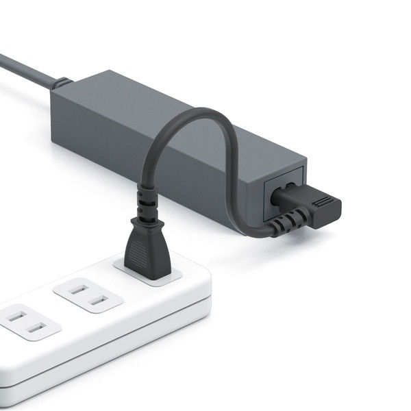 サンワサプライ 電源コード ブラック 2P式 L型コネクタ 0.2m KB-DM2L