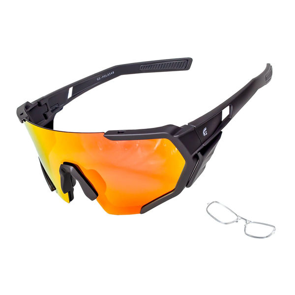 GORIX GS-POLA548 REVO偏光サングラス 黒フレームxオレンジレンズ