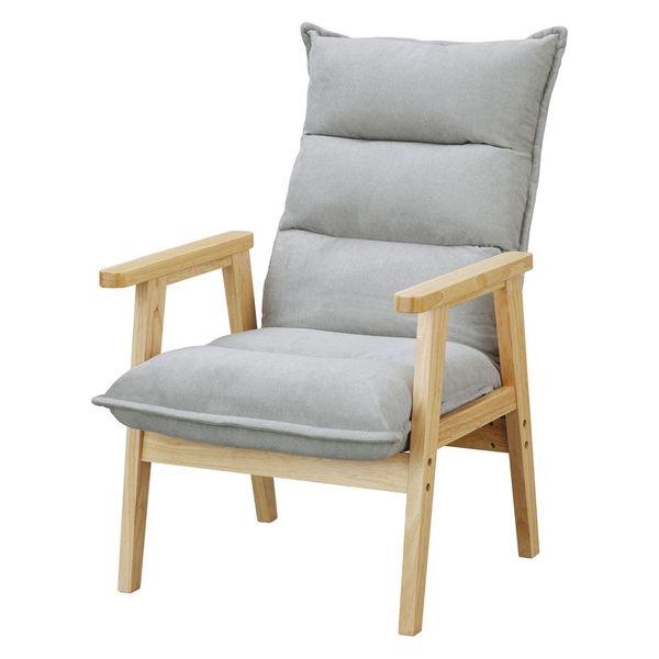 アイリスオーヤマ 1人掛けハイバックソファ グレー LHB-1S 1台（直送品