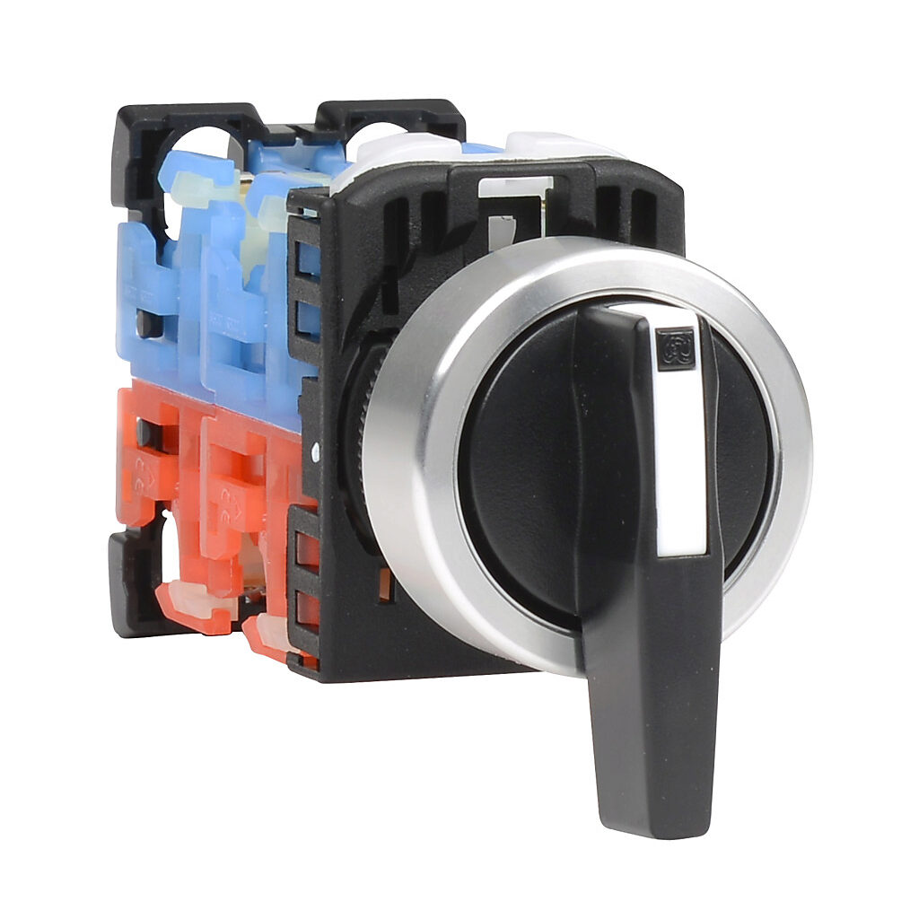 Selector Switch: maintained, 22mm, 3-pos, lever operator (PN