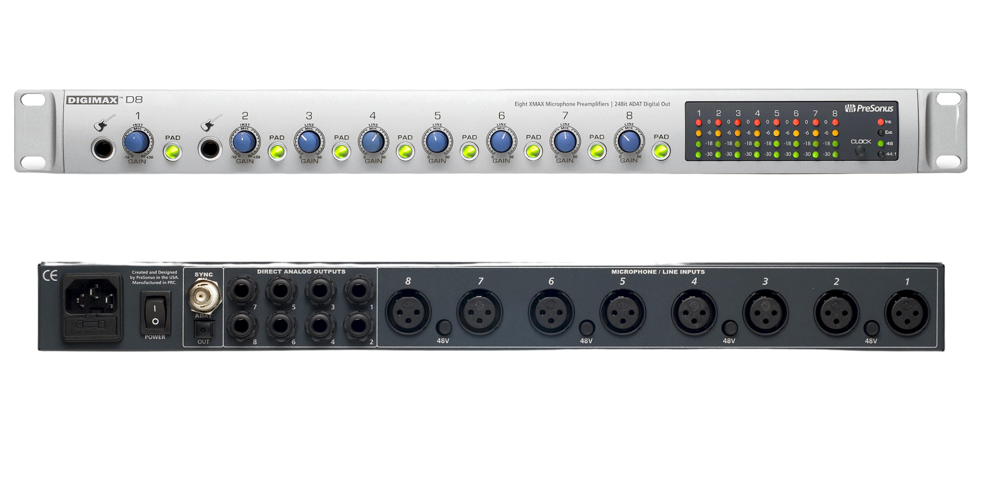 Pré Amplificador DigiMax D8 com 8 Canais Presonus - Equipamentos