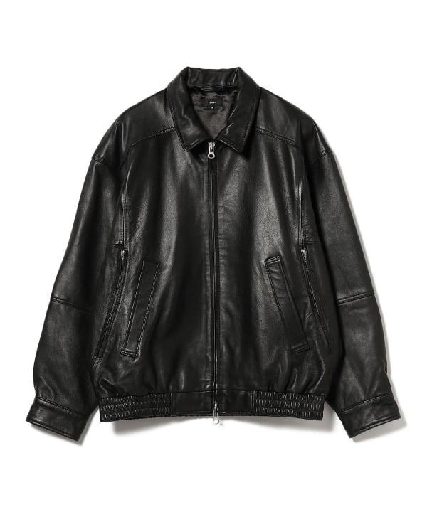 BEAMS Wide BEAMS 4-Pocket Leather Blouson (Blouson Leather Blouson