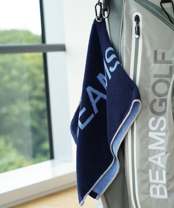 BEAMS GOLF（ビームス ゴルフ）カラビナ付き 今治 ロゴ フェイスタオル