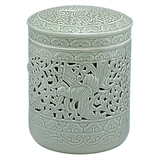 骨壷（骨壺） 青磁 透かし鳳凰（緑青磁） | 仏壇・仏具 滝田商店