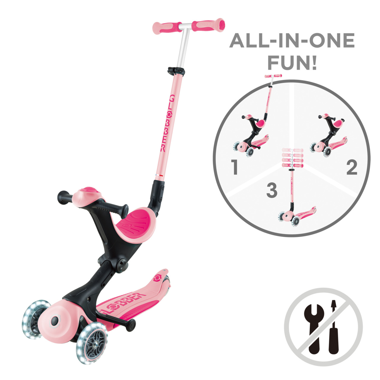 Sit-and-Ride Scooter: GO•UP DELUXE LIGHTS – Globber