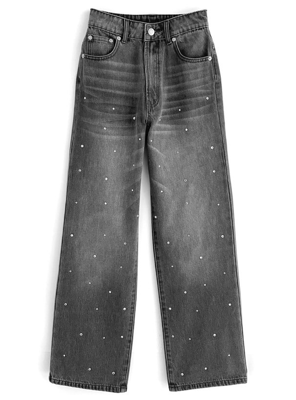 ビジューストレートデニムパンツ[cu466] | レディースファッション通販