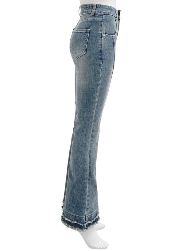 フリンジフレアデニムパンツ[cu513] | レディースファッション通販の