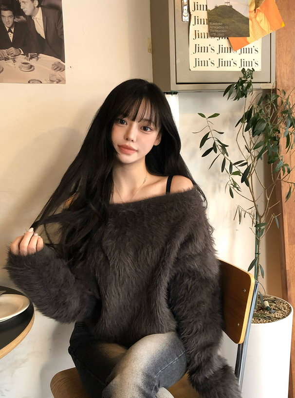 フェザーショート丈ニットトップス[an1445] | レディースファッション