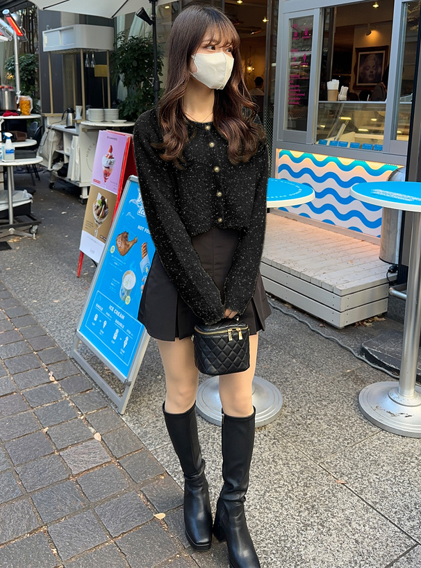 ラメシャギーニットショート丈カーディガン[an1634] | レディース