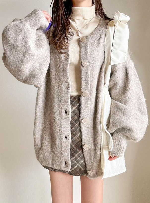 前後2Wayモヘヤタッチニットカーディガン[an1244] | レディース