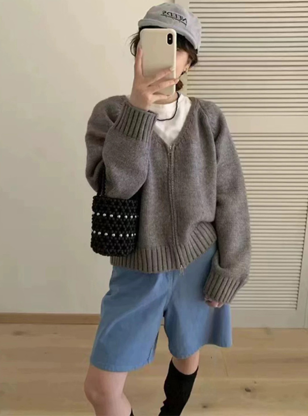 ダブルジップニットカーディガン[ac2515] | レディースファッション