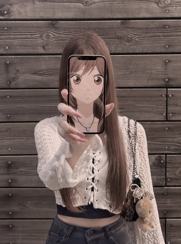 透かし編みレースアップショート丈ニットトップス[at2082