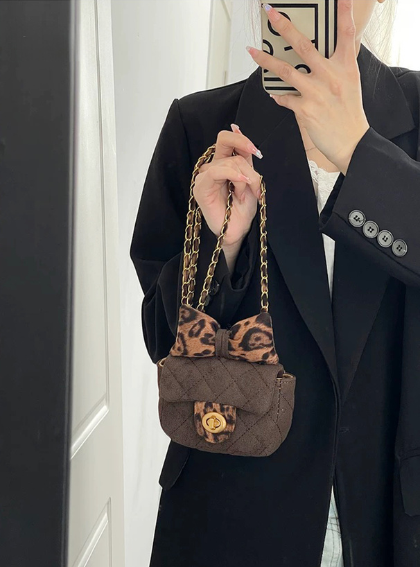 レオパード柄リボンキルティングミニバッグ[at2382] | レディース