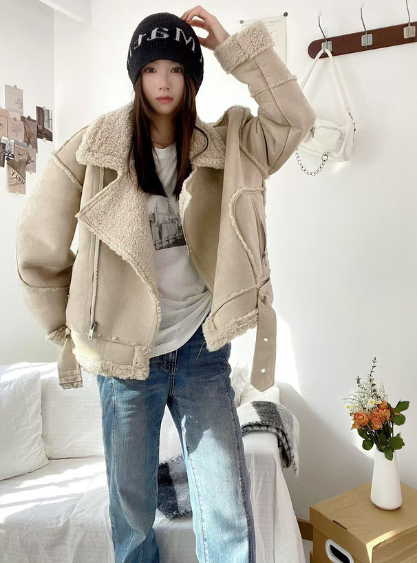 ムートンボアライダースジャケット[gc288] | レディースファッション