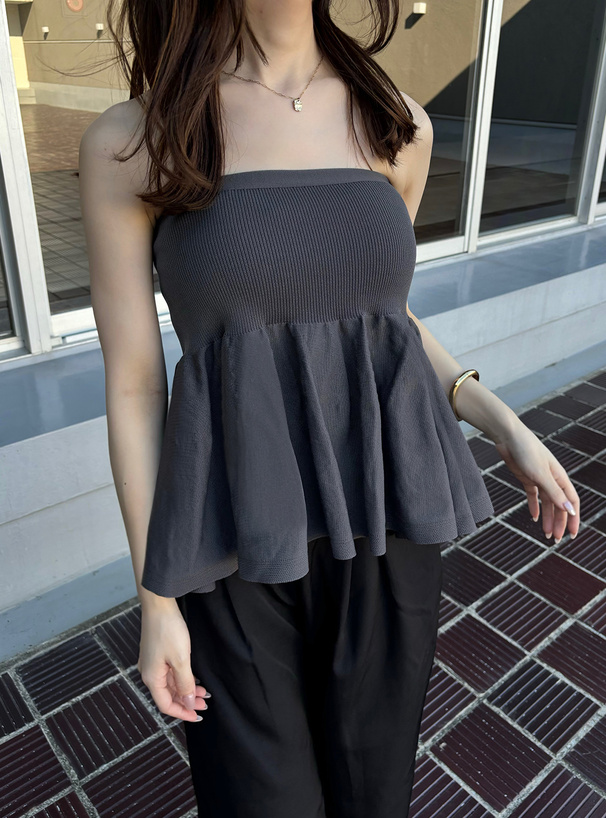 2Wayペプラムニットベアトップ[dh1316] | レディースファッション通販