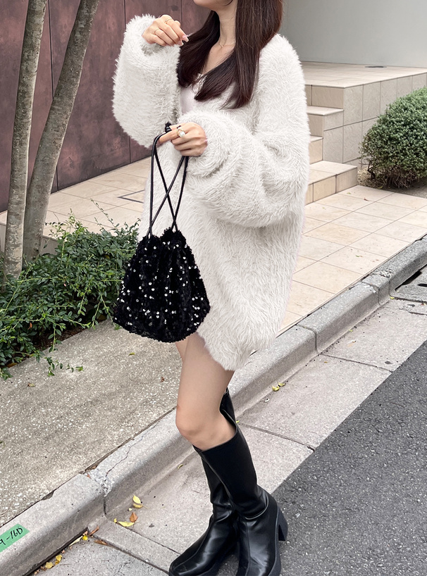 シャギーニットロングカーディガン[fo1817] | レディースファッション