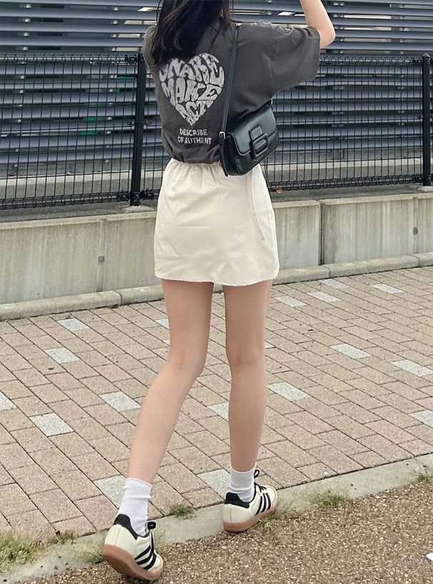 インパン裏地付きカーゴラップ風ミニスカート[fo1878] | レディース