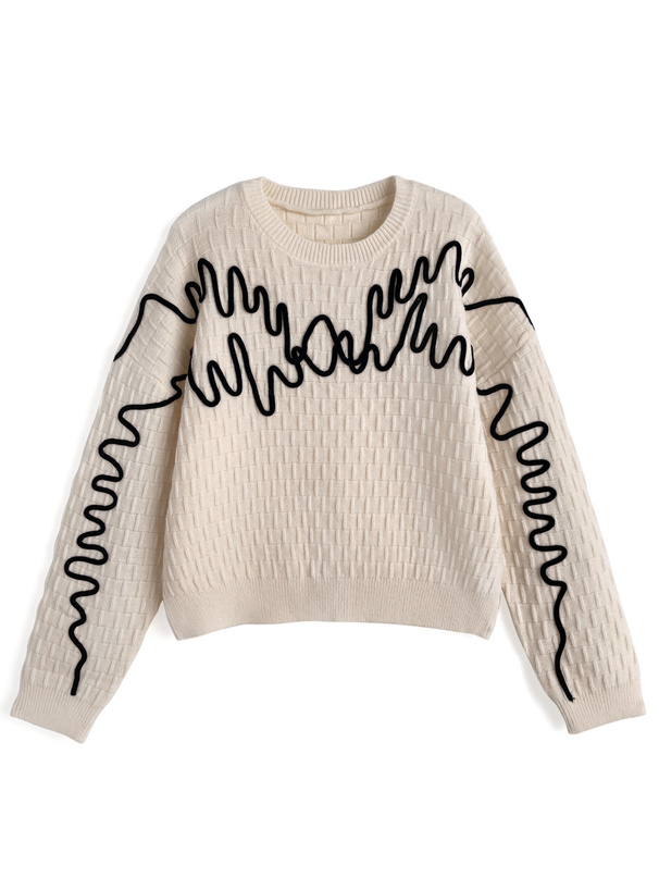 コード刺繍ニットトップス[fs24] | レディースファッション通販の