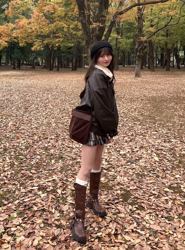 ファー付き襟2Wayレザージャケット[kd89] | レディースファッション