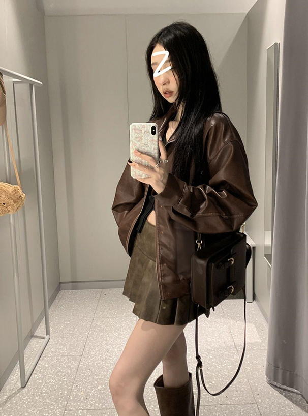 ビッグポケットレザージャケット[kd96] | レディースファッション通販