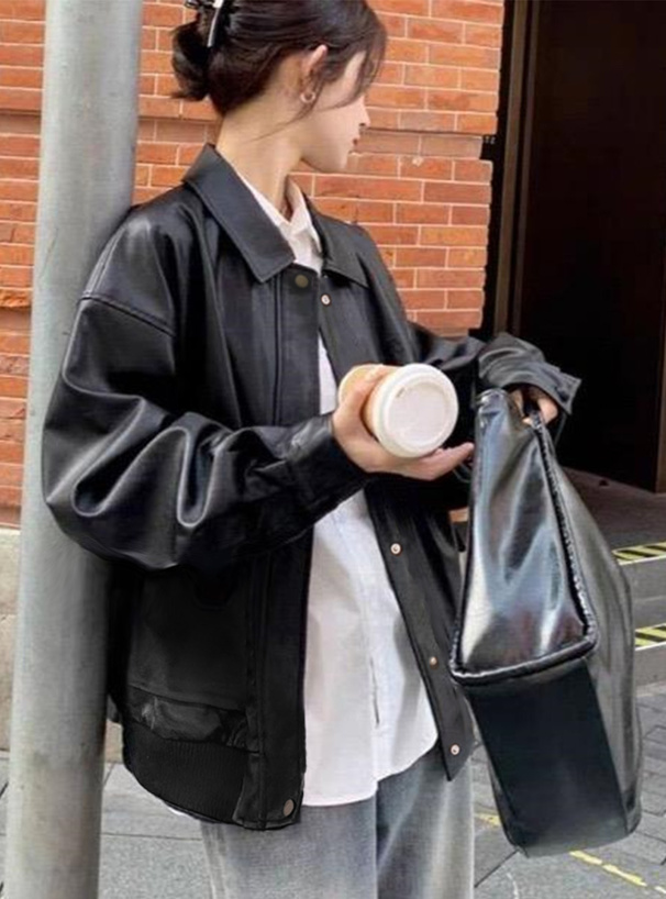 ビッグポケットレザージャケット[kd96] | レディースファッション通販