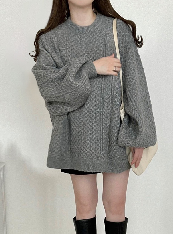 ケーブル編みラグランスリーブニットトップス[kz372] | レディース