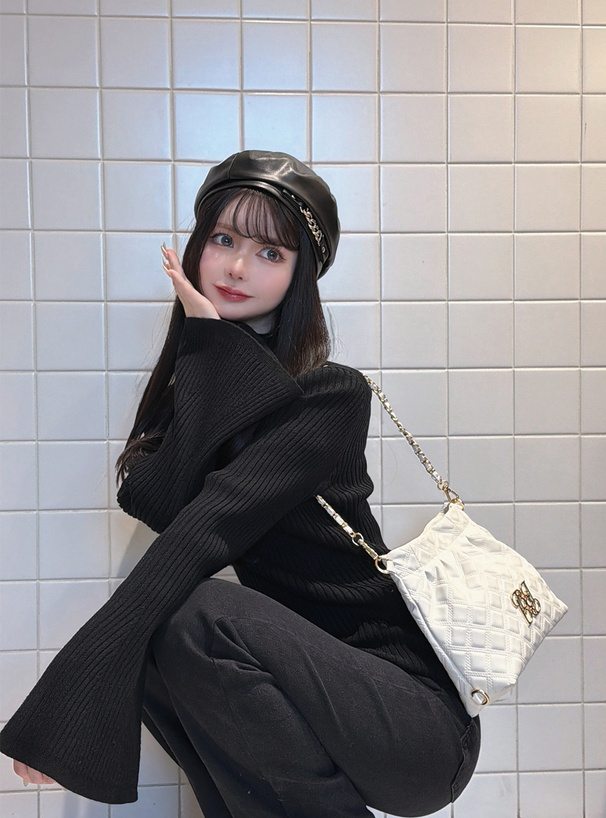 モックネックフレアスリーブリブニットトップス[k9209d] | レディース