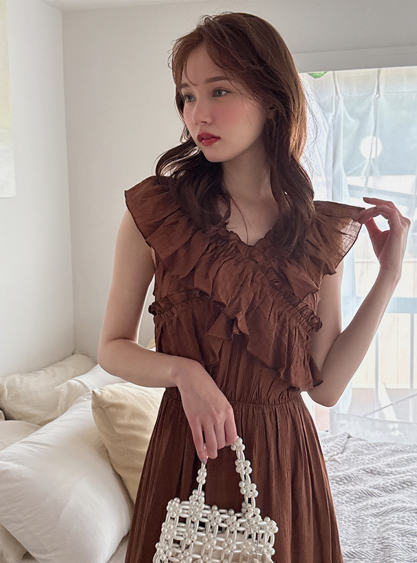 フリルノースリーブワンピース[pp238] | レディースファッション通販の