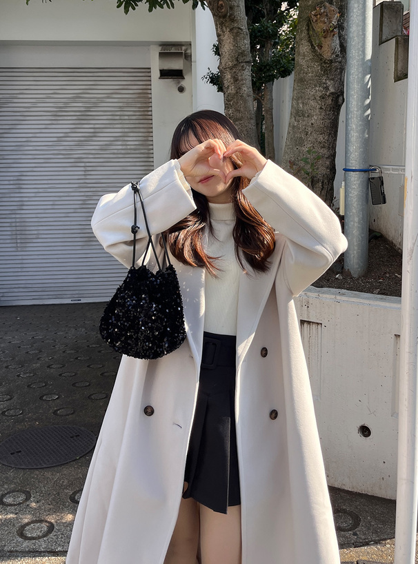 サイドスリットダブルボタンチェスターコート[ze759] | レディース