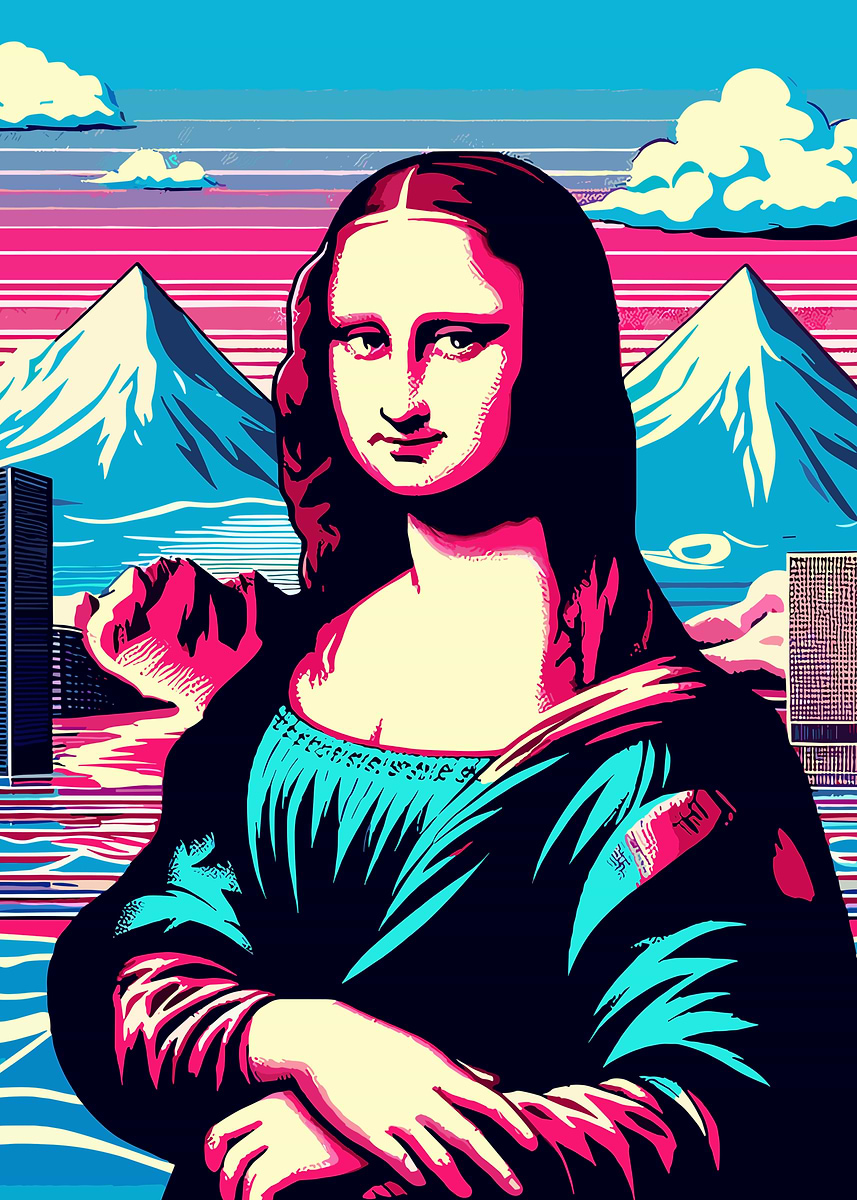 Mona Lisa Pixel Art' Poster, picture, metal print, paint by Ray
