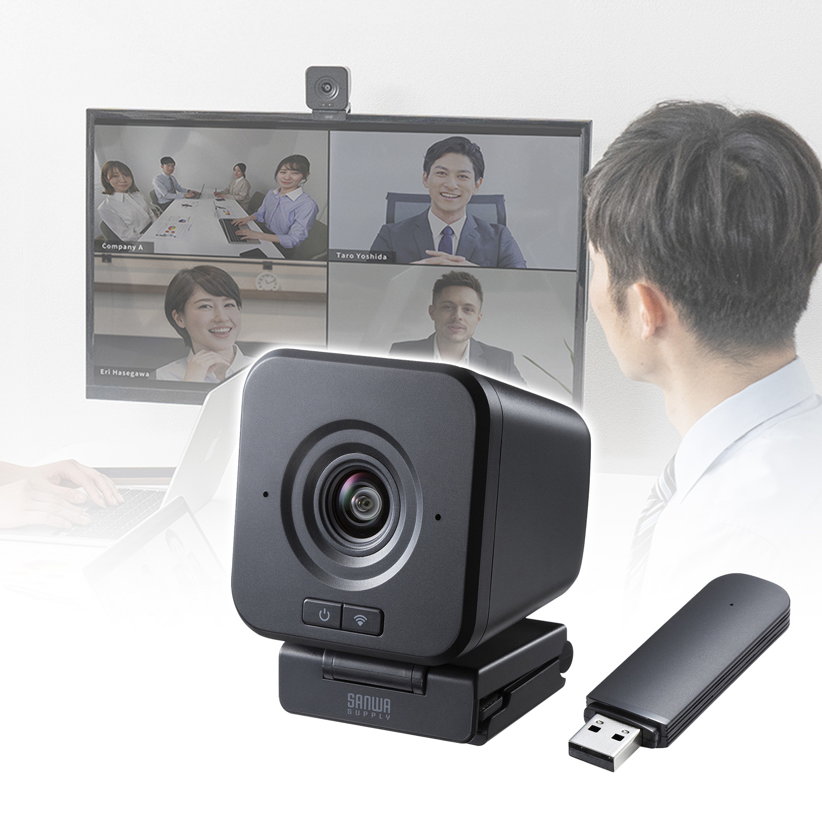 Webカメラ｜広角・高画質・ワイヤレス・CMS-V69BK