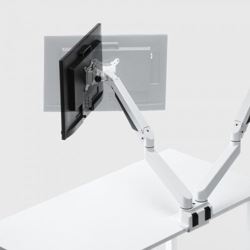 デュアルモニターアーム｜34インチ・スリムクランプ・上下/左右/前後