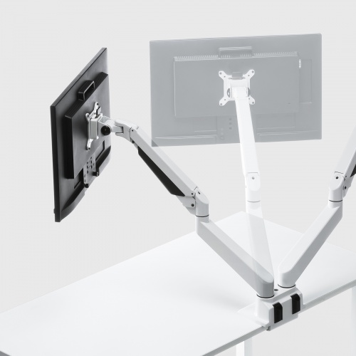 デュアルモニターアーム｜34インチ・スリムクランプ・上下/左右/前後