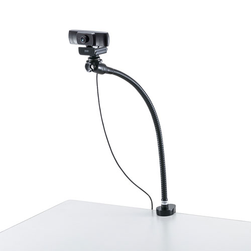 サンワサプライ】カメラ用アームタイプスタンド(クランプ式・ブラック