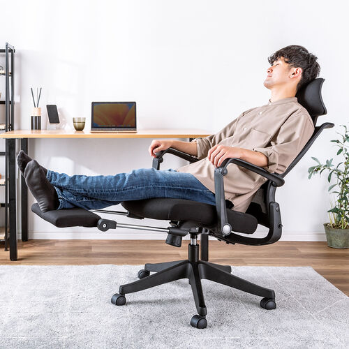 折りたたみメッシュチェア（折りたたみ式背もたれ・デスク下収納可能