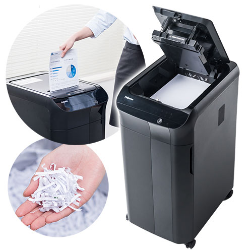 シュレッダー（業務用・電動・オートフィード・クロスカット・A4・連続