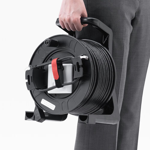 屋外用巻取り延長CAT6A LANケーブル（40m・ケーブルリール PUR