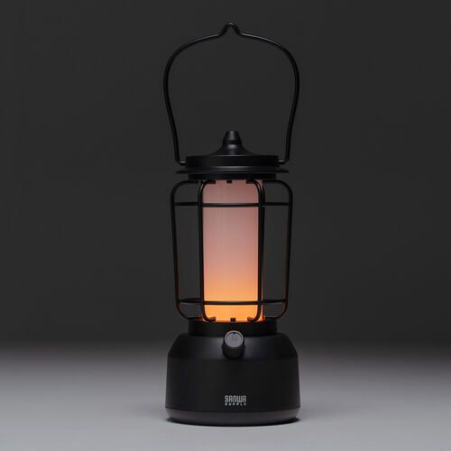 LEDランタン（USB充電式・暖色・白色光・ゆらぎ・スマホ充電対応・防水