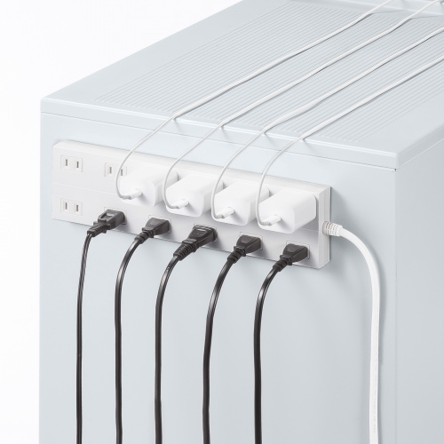 電源タップ（2P・12個口・マグネット・シャッター付き・ACアダプタ対応