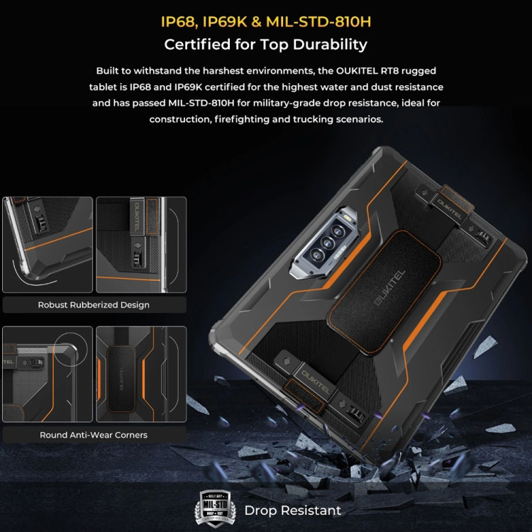Etoren.com | Oukitel RT8 Rugged Tablet 11.0 inch LTE 256GB Black