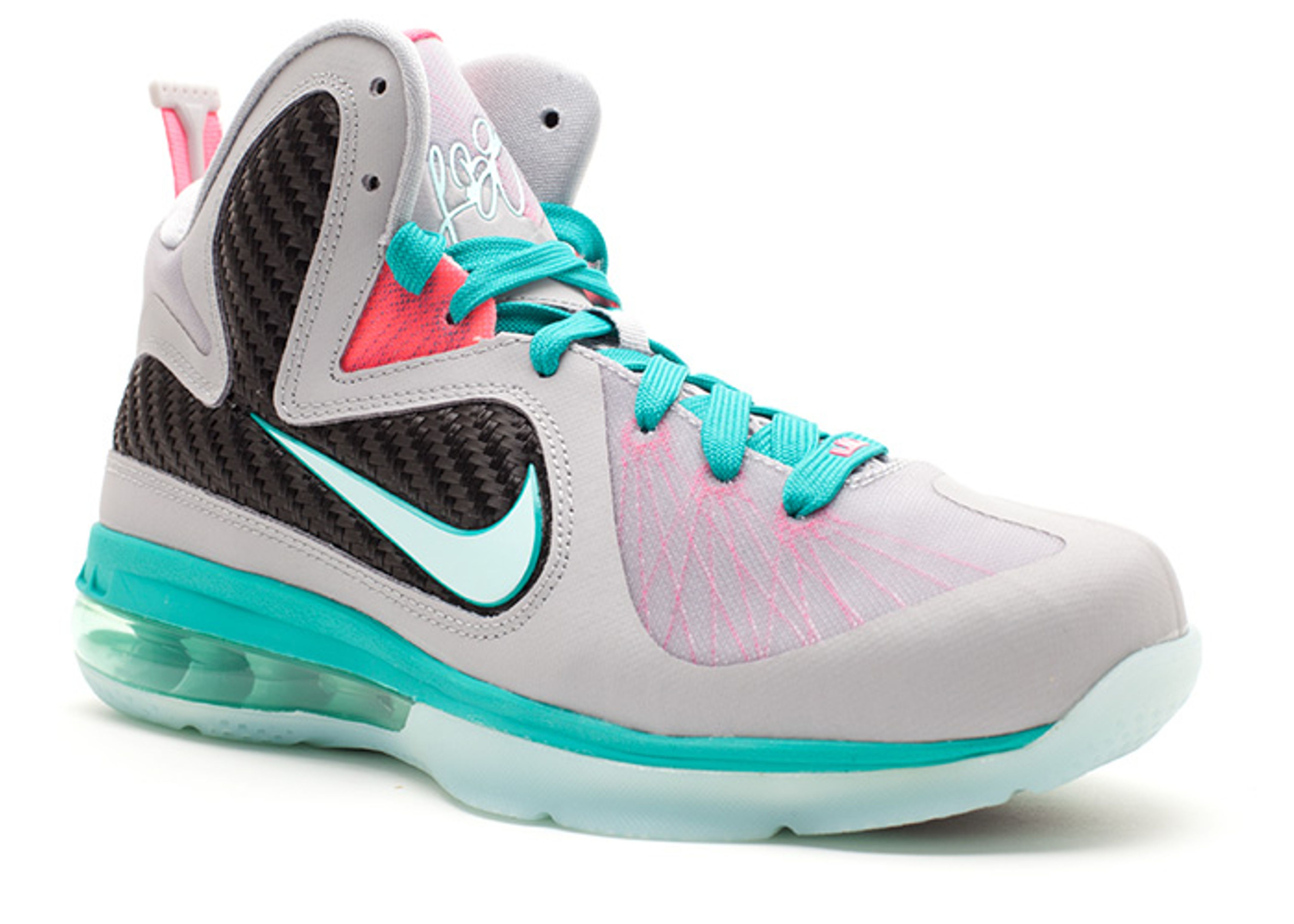 LeBron 9 GS 'South Beach' - Nike - 472664 006 - wolf grey/mint