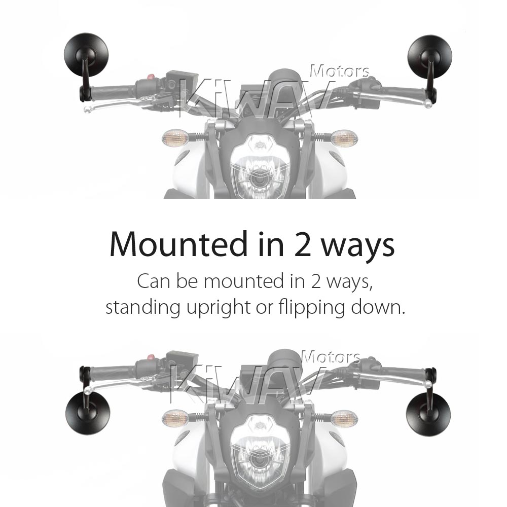バーエンド: バーエンドミラー ボブ 黒 6mmネジ式 トライアンフ 水冷式
