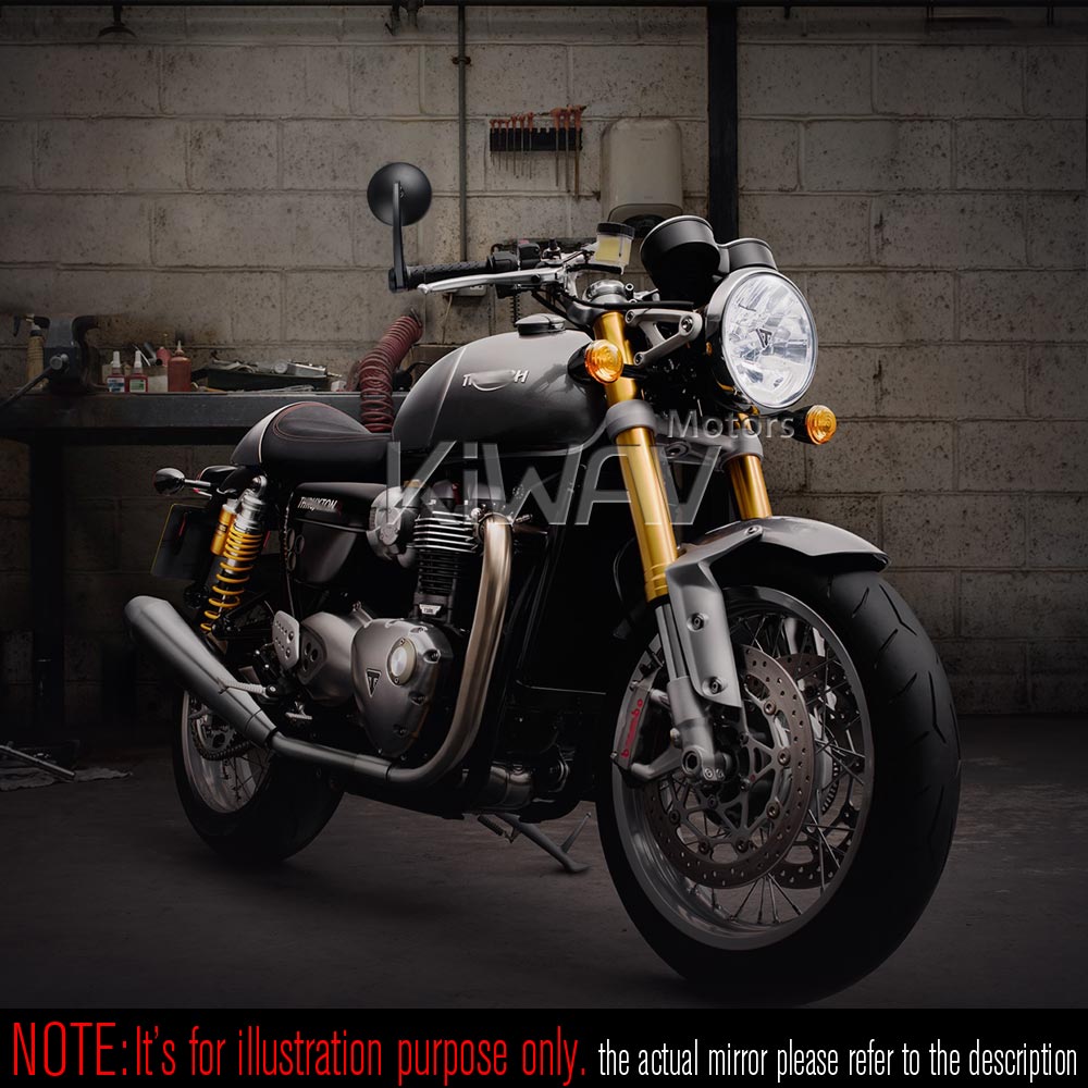 バーエンド: バーエンドミラー イクリプス 黒 5mm & 6mmネジ式